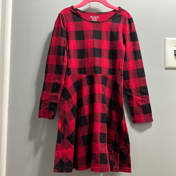 Long sleeve Buffalo check skater dress - Picture 1 of 2